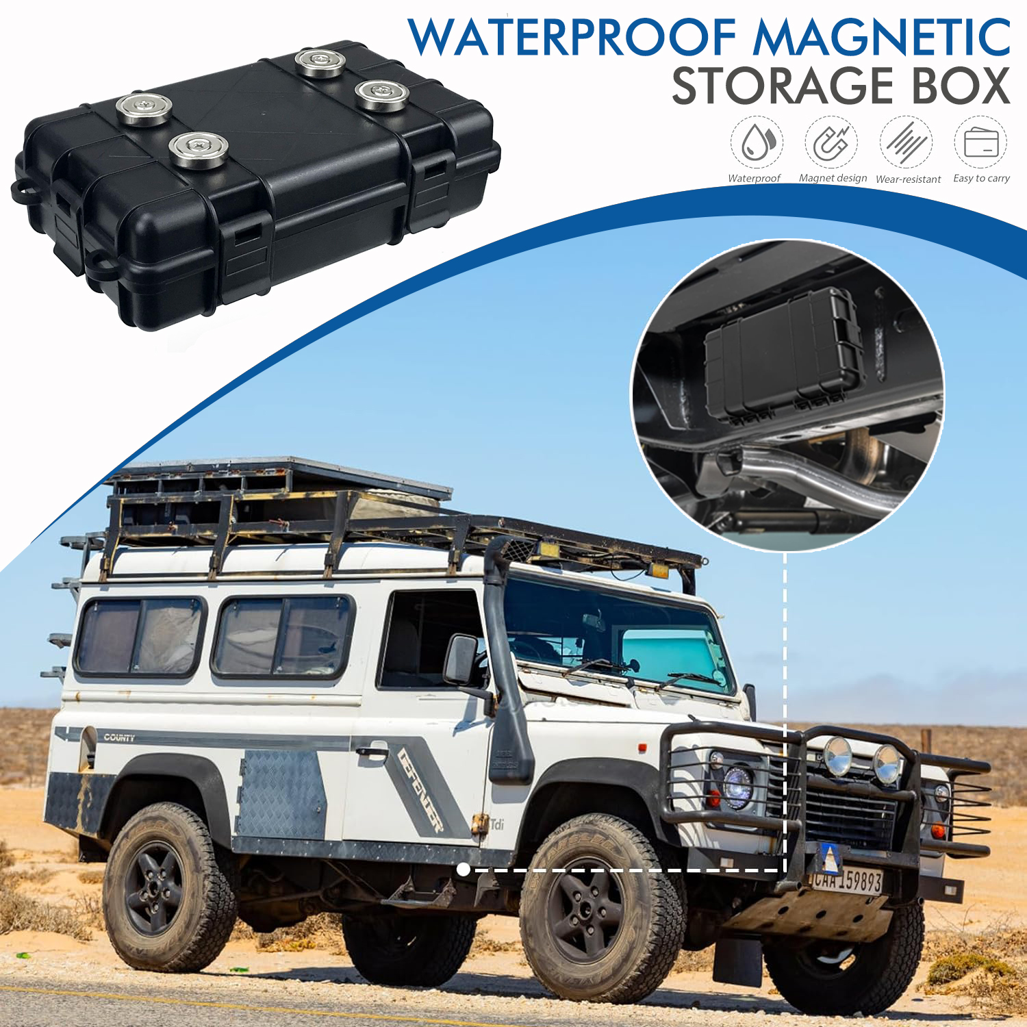 Waterdichte Onderwagen Sleutelhanger Magnetische Sleutelhouder Onder Auto Waterdichte Sleutelhouder Outdoor Magnetische Sleutelkast Stevige Draagbare Sleutelhanger