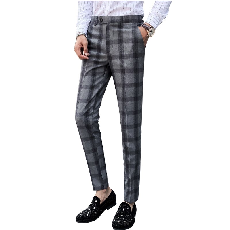 Pantalons Hombre treillis Homme costume Pantalon Pantalon Style britannique hommes Pantalon Homme automne robe Pantalon pour hommes