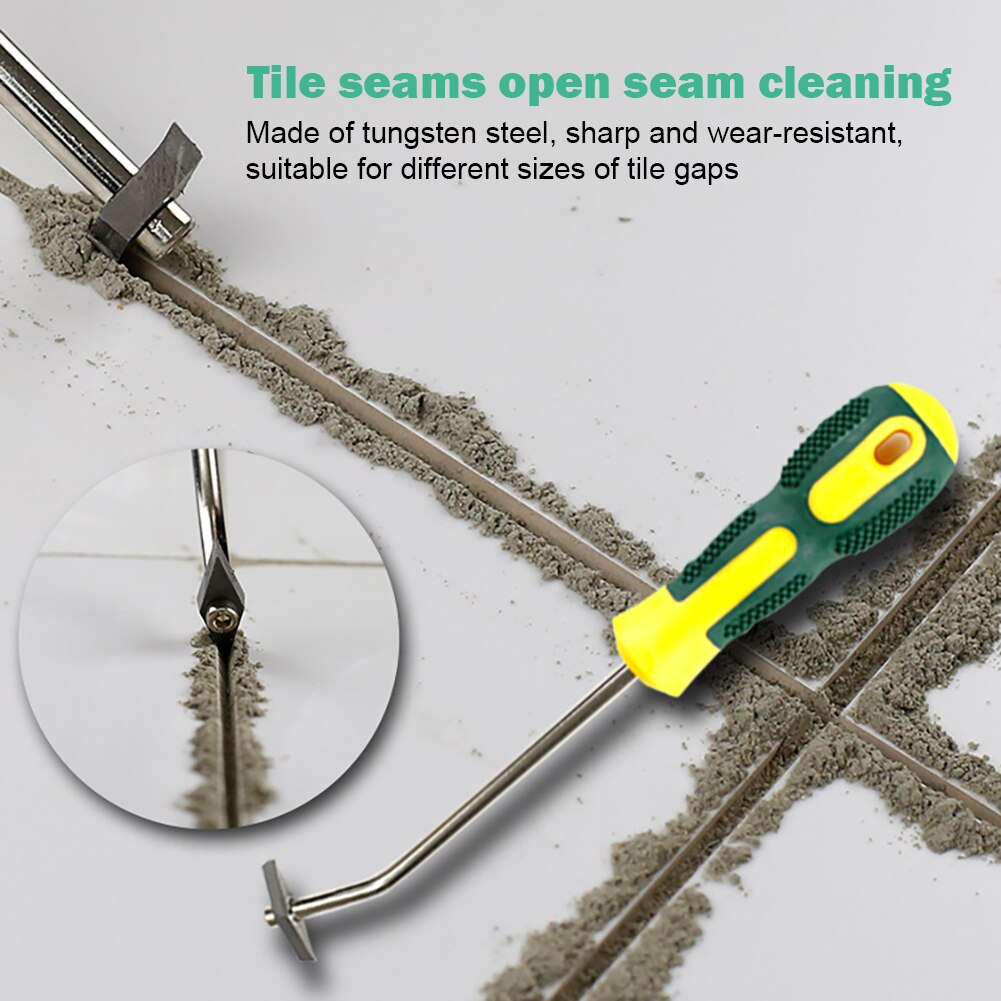 Tegel Naad Cement Reiniging Remover Keramische Hoek Kloof Vloer Muur Grout Cleaner Gebogen Boor Bouw Handgereedschap #20