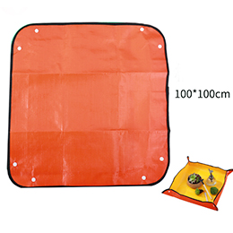 50/66/100Cm Tuinieren Planten Mat Pe Plant Verpotten Mat Opvouwbare Oppotten Waterdicht Bloem Plant Indoor Transplanteren matten: Orange  100x 100 cm