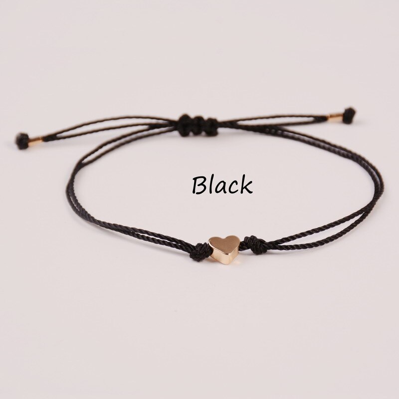 Kleurrijke Verstelbare Hart Handgemaakte Wax String Wens Armbanden & Bangles Vriendschap Armbanden voor Vrouwen Gouden Golf Sharp Armbanden: black