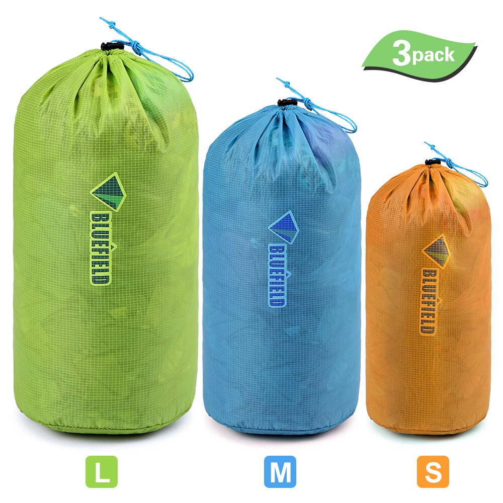 Bluefield 3pcs Zwemmen Bag Carrier Outdoor Tasje Herbruikbare Tent Peg Pouch Home Camping Reizen Storage Pack