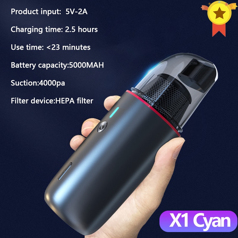 Mini vacuum cleaner wireless 4000Pa Portable Handheld Auto car Xaomi Vaccum Cleaner Interior Home Computer Cleaning