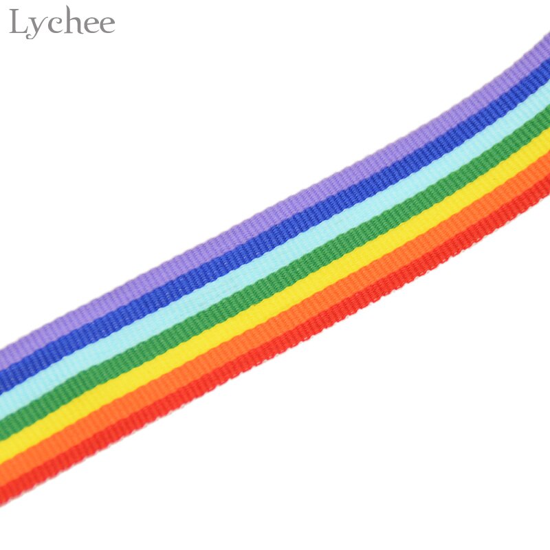 Lychee Leven 3 Meter Regenboog Strepen Gedrukt Lint Diy Partij Decoratie Kleding Naaien Stof