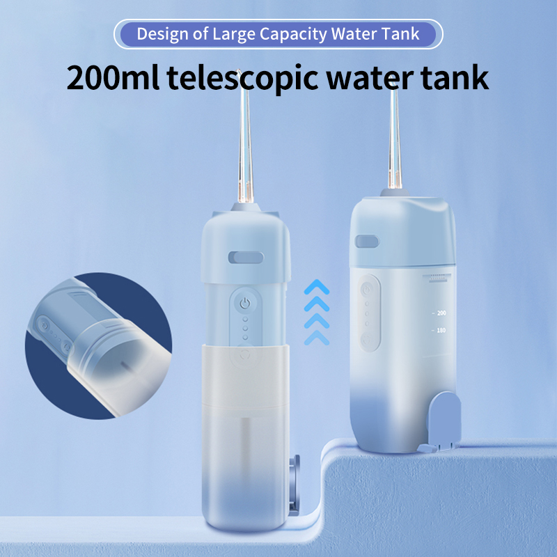 Irrigateur buccal portable aste par USB, hydropulseur dentaire, jet d'eau, cure-dents, 4 embouts, 200ml, machine à laver la bouche