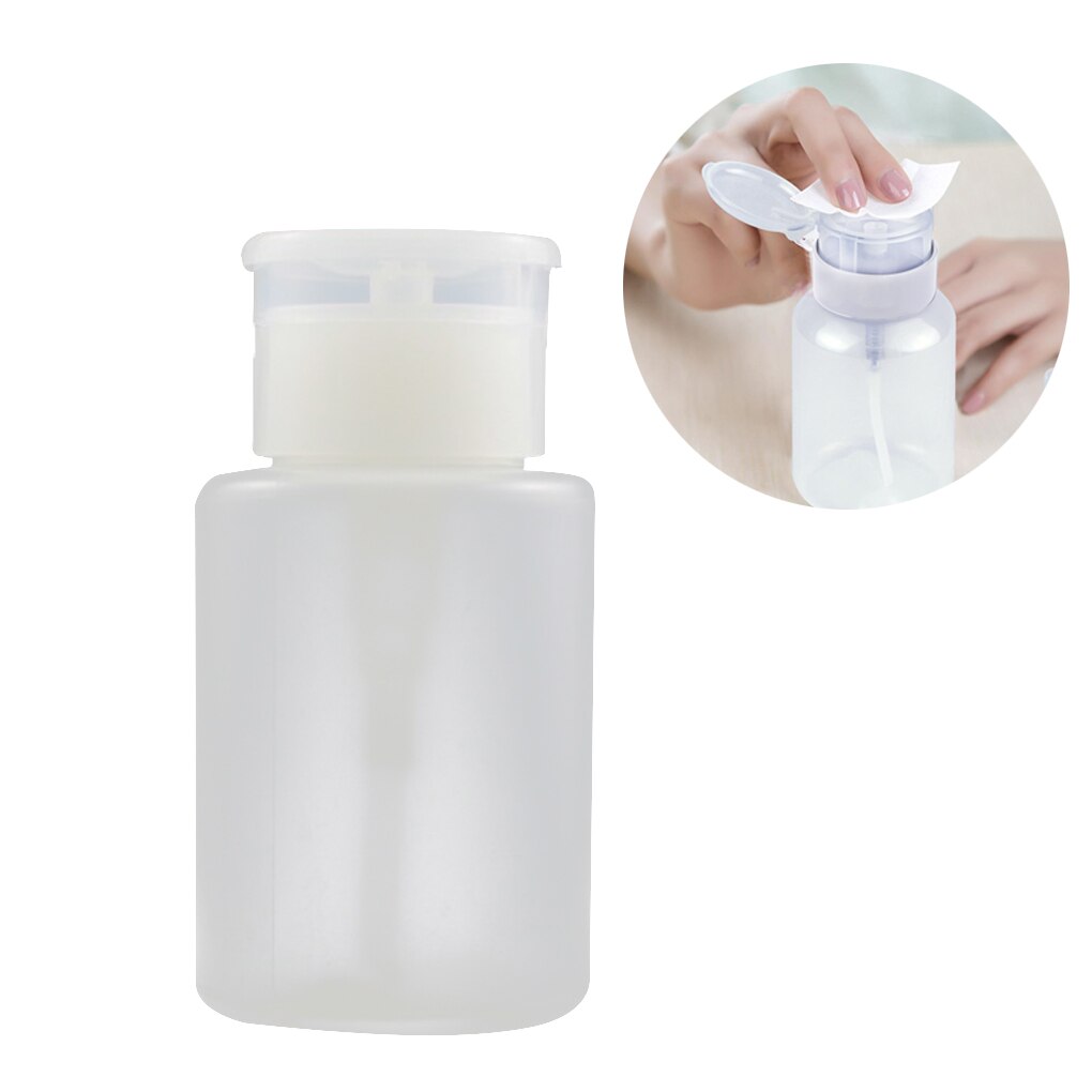 Bærbar 60ml/120ml tomme klar pumpe dispenser flaske plast neglelakfjerner rensebeholder