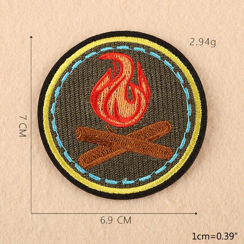 9Pcs Ronde Naaien Patch Landschap Outdoor Dier Badge Diy Geborduurde Applicaties