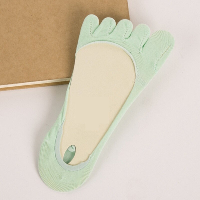 [Cosplacool] 1 Paar Zomer Mode Vrouwen Snoep Kleur Vijf Vinger Tenen Sok Onzichtbare Antislip Enkel Katoen blend Sokken Meias: 6