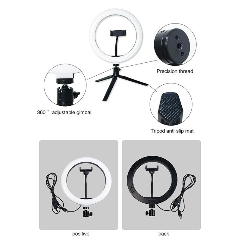 Fill Light 10.2 "ring Lamp, Bracket And Telephone Bracket And Remote Control, Tall-dimensionable Desktop Cosmetic Selfie LED Rin