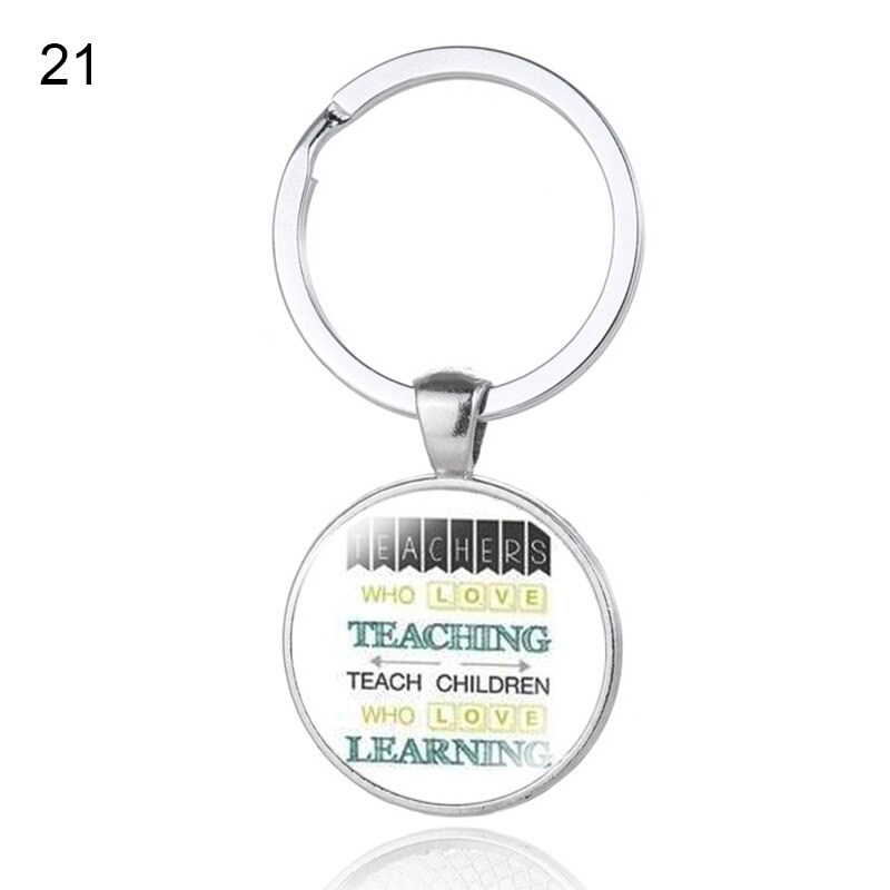 Voor lerarendag, onderwijsassistent, glazen hanger, sleutelhanger, sleutelhanger, waardering voor leraren, op voorraad: 21
