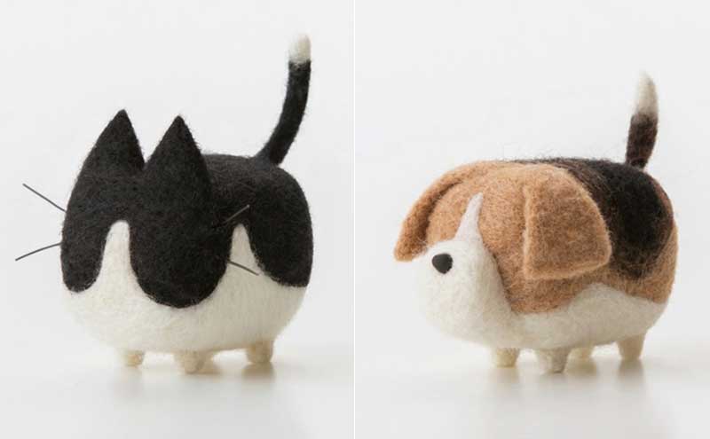 Non-Finished DIY No Faceless Dog Tiger Cat Wool Felt Doll Needle Felting kit Accessories Felt Poked For Kids Children Handmade: A0171