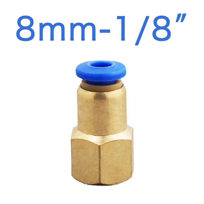 Slang 4mm 6mm 8mm 10mm 12mm pneumatiska kopplingar 1/8 '' 1/4 '' 3/8 '' 1/2 '' invändig tryckgänga för anslutning av luftrör: Pcf 8-01