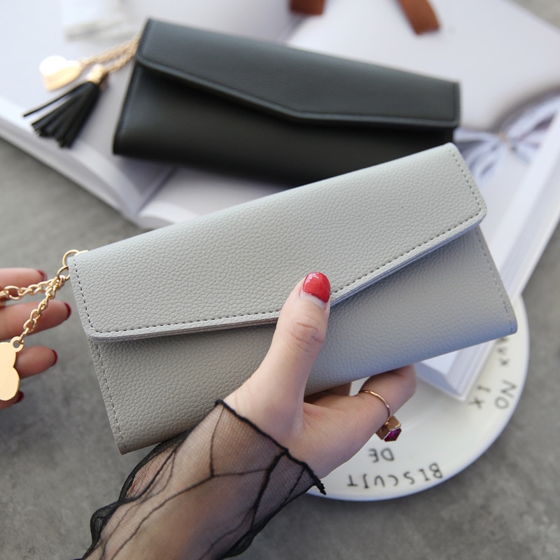Tassel Pendan Woman Wallet Multi Pockets Lady Long Purse Clutch Zipper Phone Holder Female Wallets Card Holder Girl Carteras