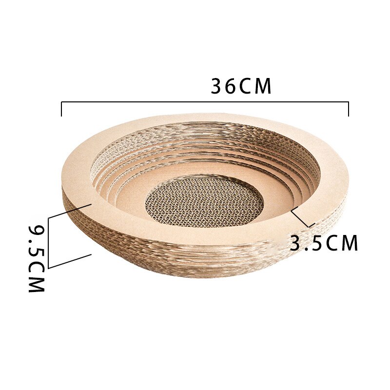 Corrugated Cat Scratch Board Pad Grinding Nails Interactive Protecting Furniture Cat Toy Large Size Cat Scratcher Toy Cardboard: Small Bowl
