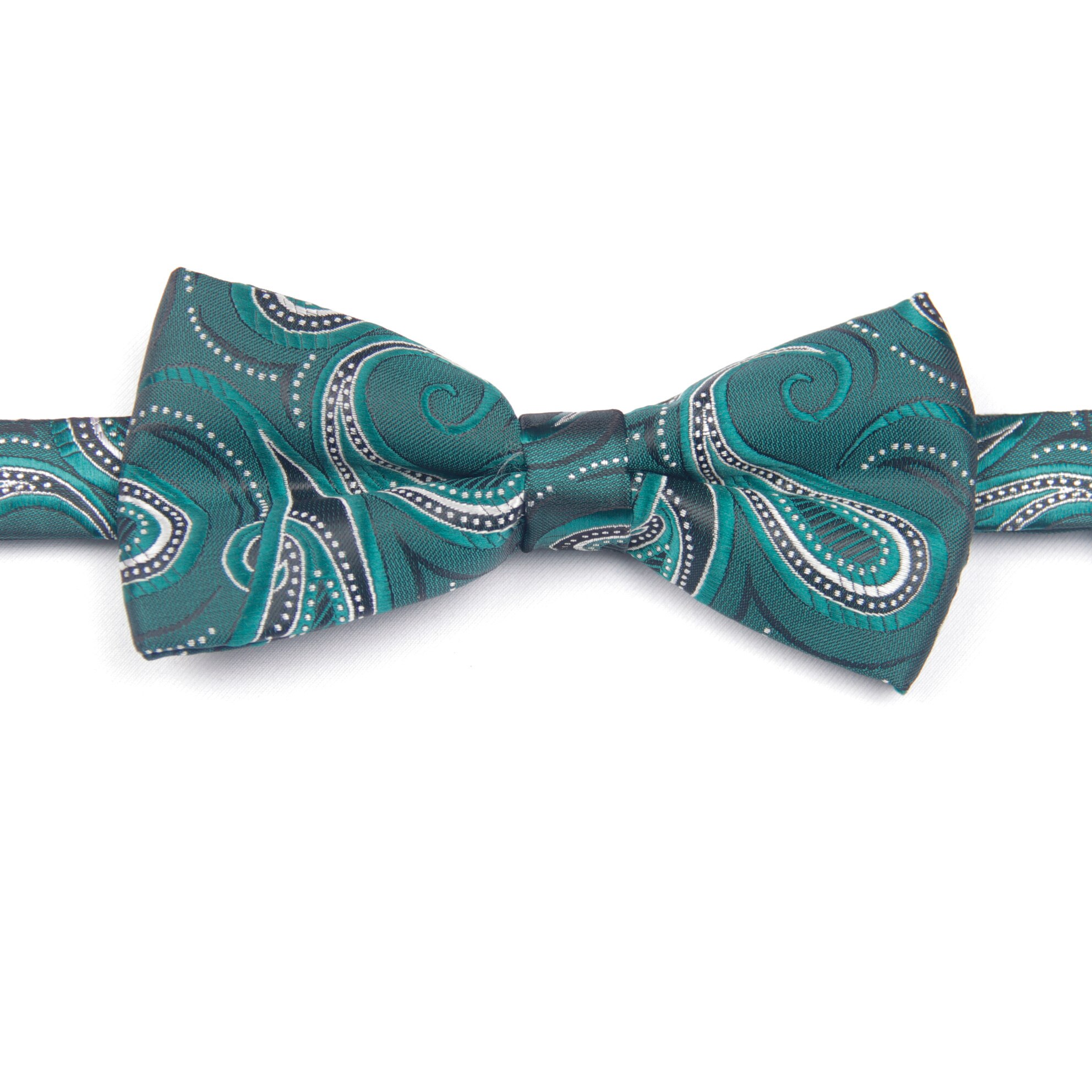 green paisley patterned bow tie with patterns pre-tied bow ties