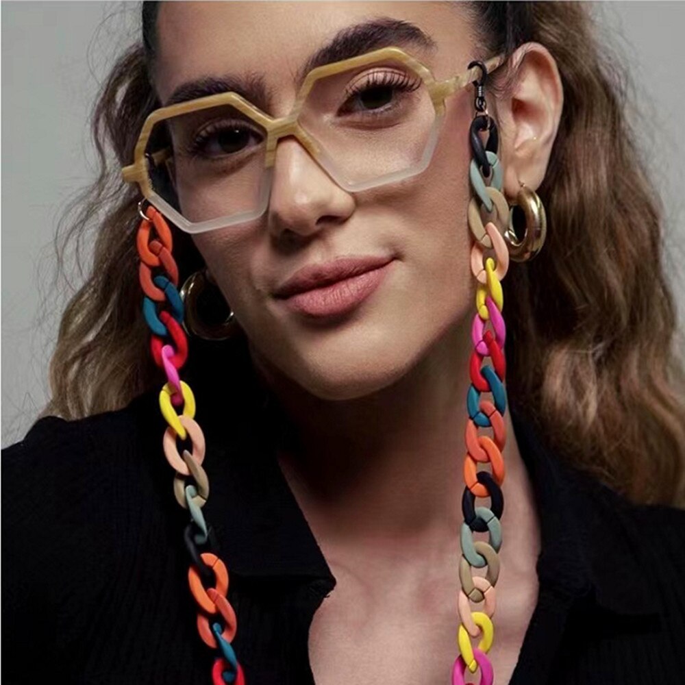 Matte Farbe Acryl Sonnenbrille Ketten Für Frauen Männer Lesebrille Ketten Brillen Kabel Halter Neck Kette Strap Lanyard