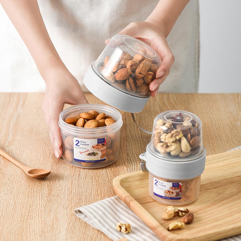 Eco-friendly Storage Jar Airtight Dual Layer PP Multi-use 5 Sizes Refrigerator Storage Keeping Fresh Food Container for Home