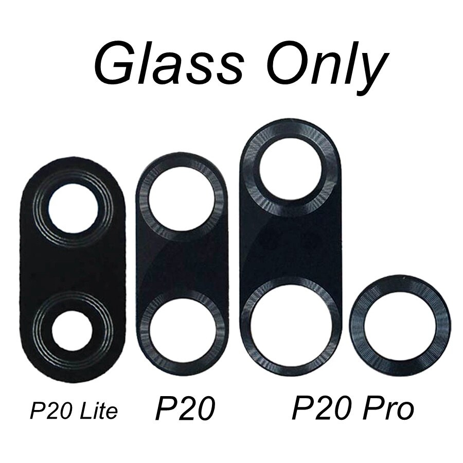 Lente de cámara trasera de cristal para Huawei P20 Lite P20 Pro, lente de cámara de cristal con Marco, bisel, anillo, cubierta, reemplazo adhesivo