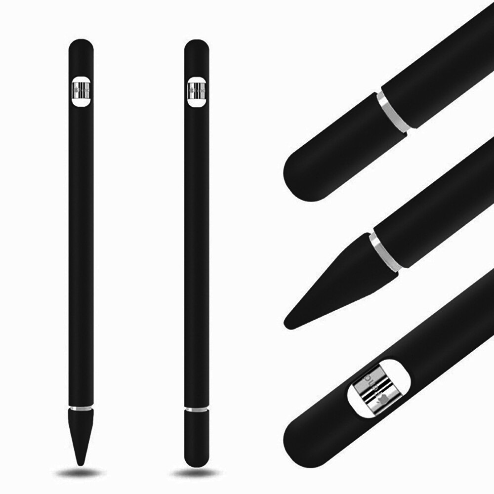 Protective Silicone Case Sleeve Skin Cover Set for Apple Pencil 1st Generation,Comfortable and frivolous experience: Black