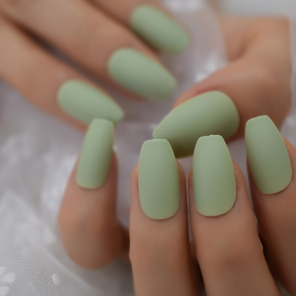 Néon Orange presse sur Ongles ballerine mat Faux Ongles couleur unie moyen manucure Art conseils avec onglets adhésifs: L5524