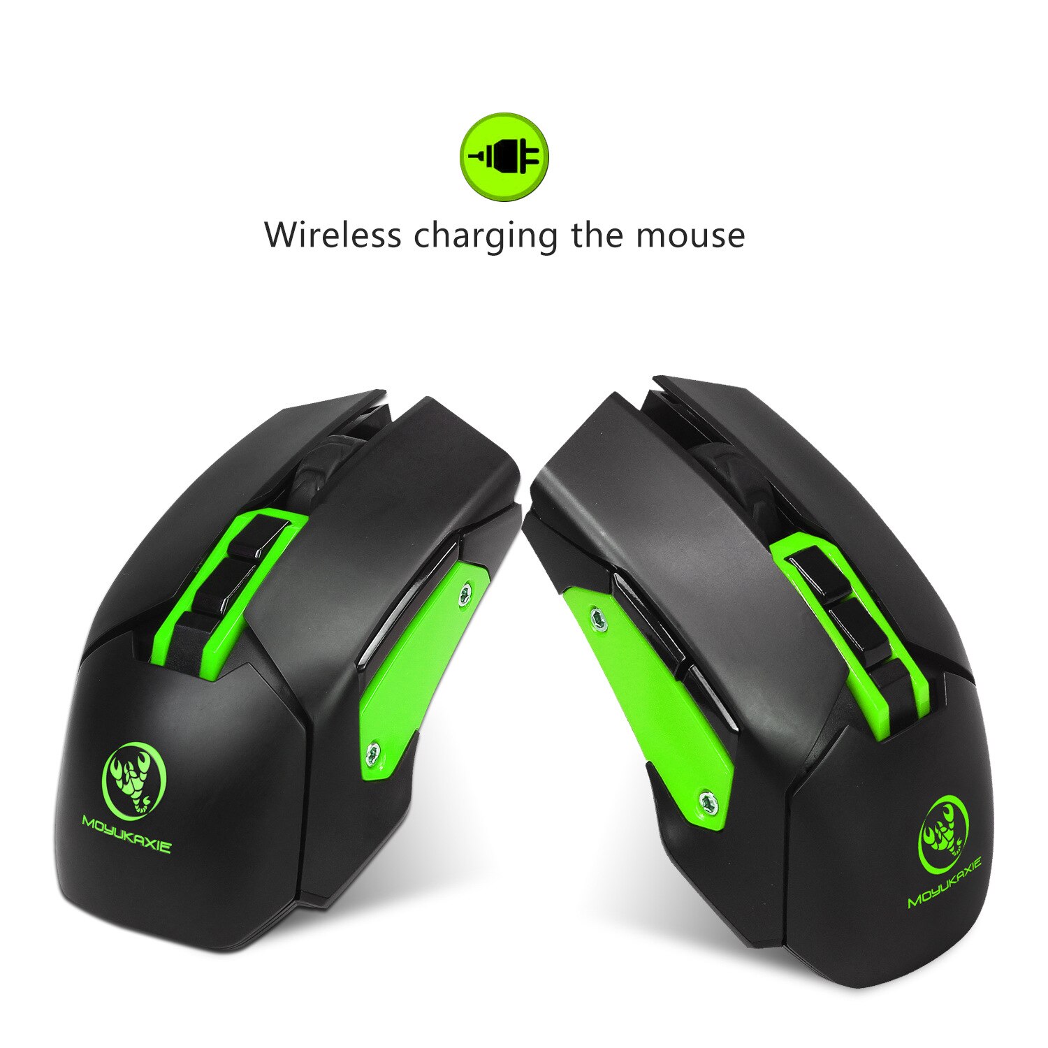 Moyukaxie Draadloze Opladen Gaming Muis 5 Verstelbare Dpi Computer Accessoires Gaming Muis: green