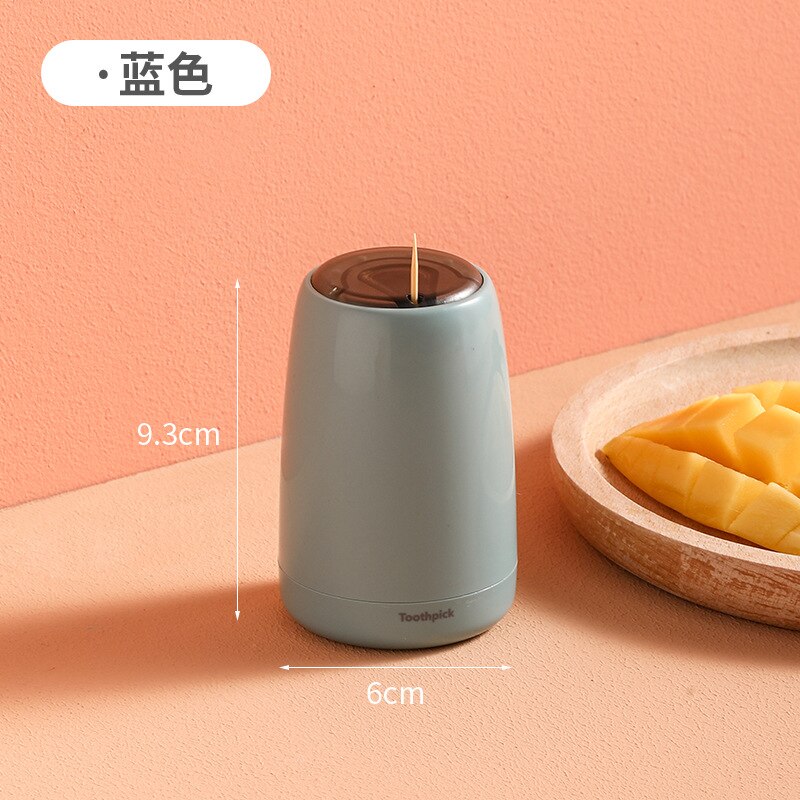 Bence INS Press Toothpick Box Home Automatic Pop-up Toothpick Dsipenser Container Household Table Toothpick Storage Box: blue