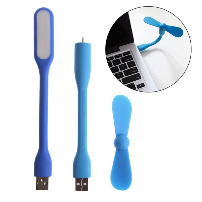 Flexible USB Fan USB LED Light Lamp For MacBook Laptop Notebook PC Power Bank
