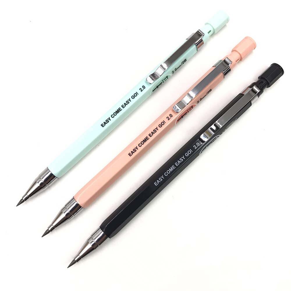 2.0mm 2B Propelling Pencils Candy Color Mechanical Pencil Drawing Writing For Kids School Supplies Students Stationery: Pencil
