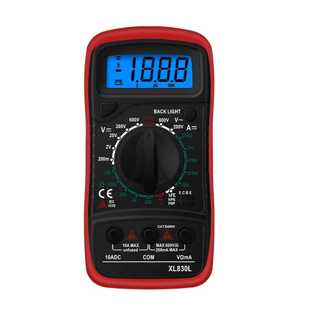 Multi-function Digital Multimeter Xl830l Digital Multimeter Handheld Multimeter Precision Digital Display: red