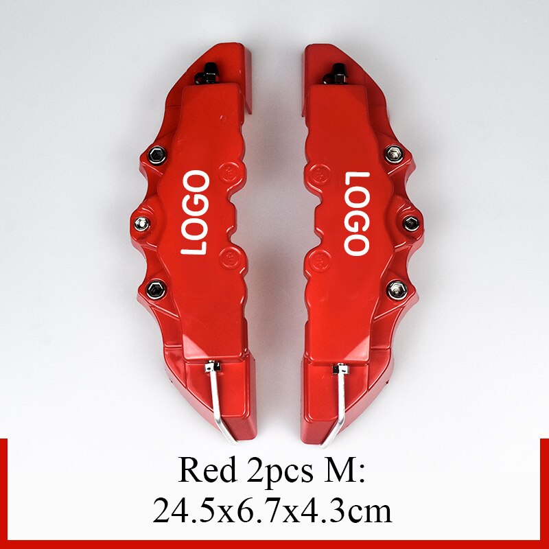 2 Stuks S/M/L Size 3D Abs Auto Remklauw Cover Remschijf Shell Voor Verna Celesta elantra Mistra Sonata Ix25 Ix25 Tucson Santafe: Red 2Pcs M