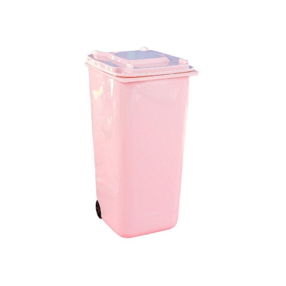 Mini filet poubelle forme porte-stylo en plastique papier paniers Tube barils pour enfant accessoires de bureau Prullenbak: pink