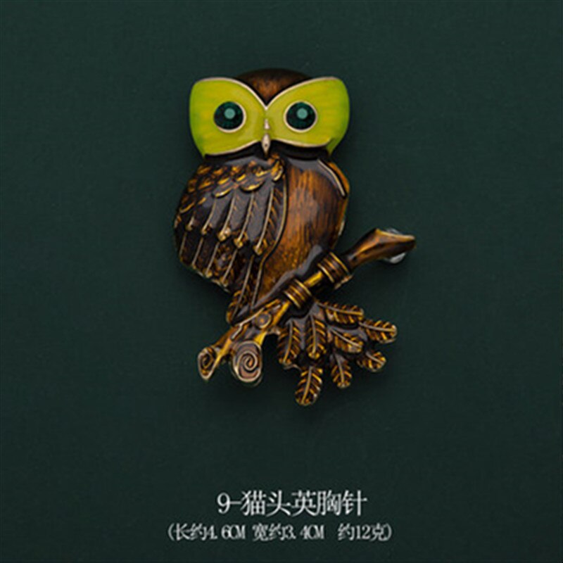 Huanzhi Vintage Druipen Glazuur Zirkoon Parel Abstracte Metalen Animal Broche Voor Vrouwen En Man Kraag Accessoires Sieraden