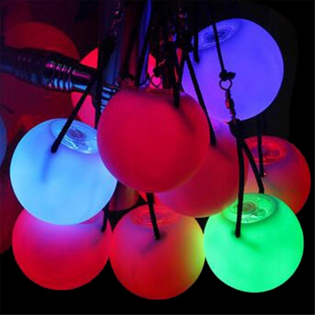 Abiyou 4 stuks led-poi-set, led-poiballen, led-poiset, spiraal pois, soft spinning POI speelgoedset, met regenboogkleuren en stroboscoopeffect, soft-pois voor kinderen, voor verkiezingsevenementen