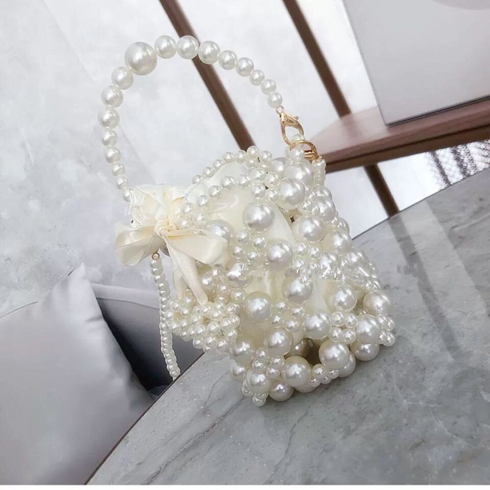 Perlenhandtasche, handgewebte umhängetasche für damen