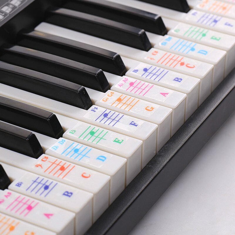 49/61/76/88 schlüssel Elektronische Klavier Tastatur Aufkleber Musik Lernenden stechen Hinweis Aufkleber Alphabet Klavier Tastatur Transparente Aufkleber