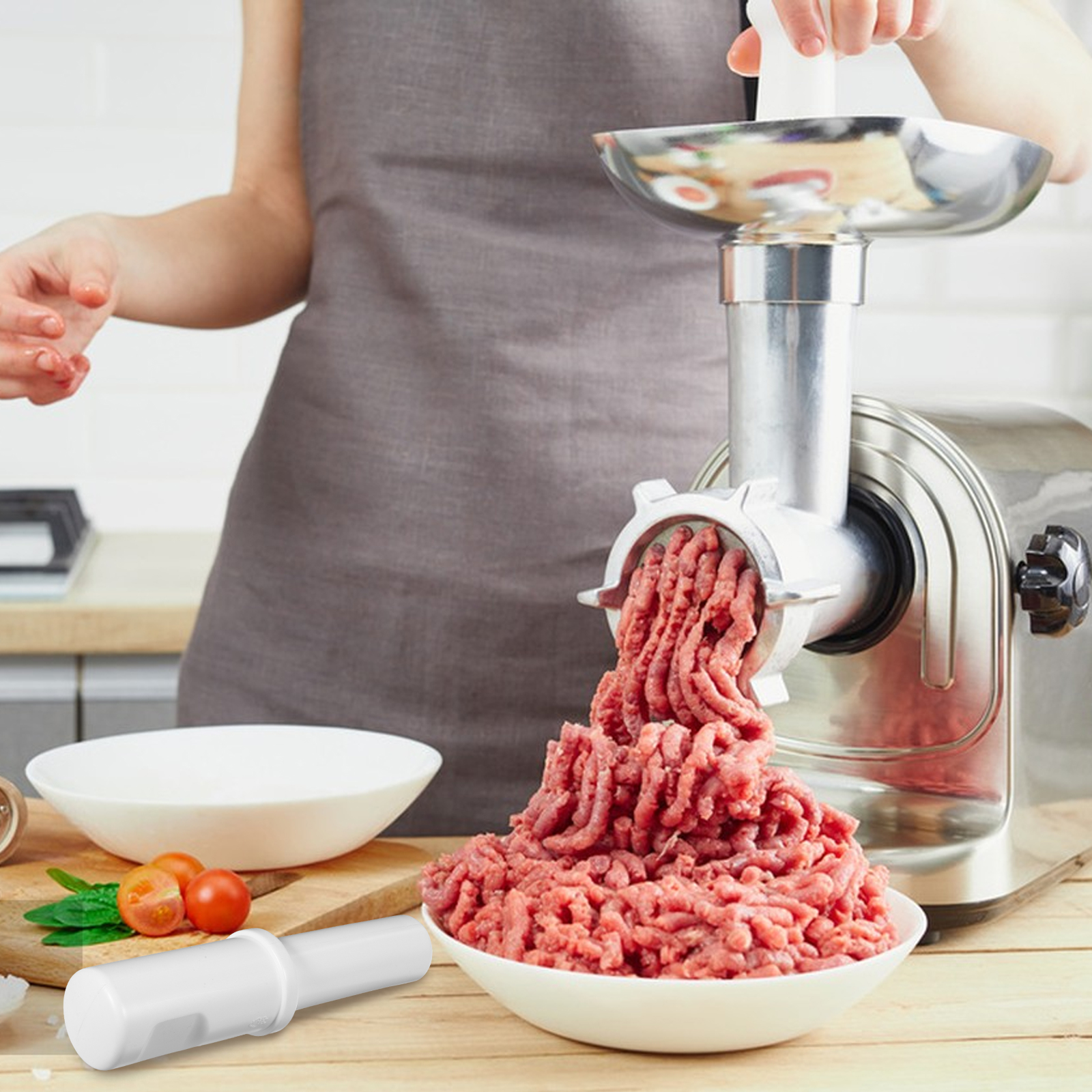 2 kpl lihamylly muovinen lihamylly yleiskäyttöinen tamper-työnnin makkaramylly keittiön ruokamylly kauppaan