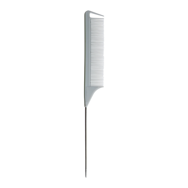Pointed Tail Hair Styling Comb Antistatic Hair Dye Brush Barber Steel Needle Pin Rat Tip Combs Barber Accessories: GRAY