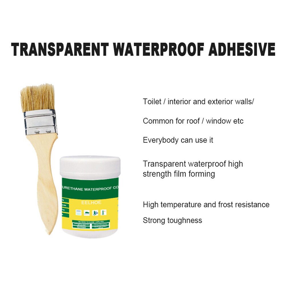 Transparent Waterproof Sealant Paste Repair Broken Surfaces Sealer w/Brush