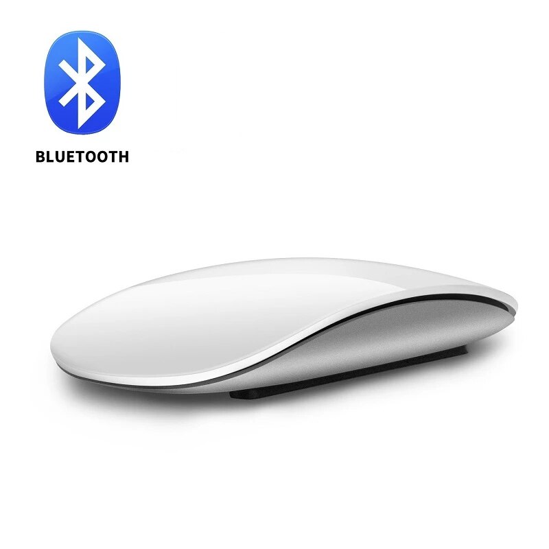 Ultra-Thin Magic Mouse For Laptop Ipad Mac PC for Macbook Wireless Mouse Silent Multi Arc Touch Mice Bluetooth-compatible 5.0: white