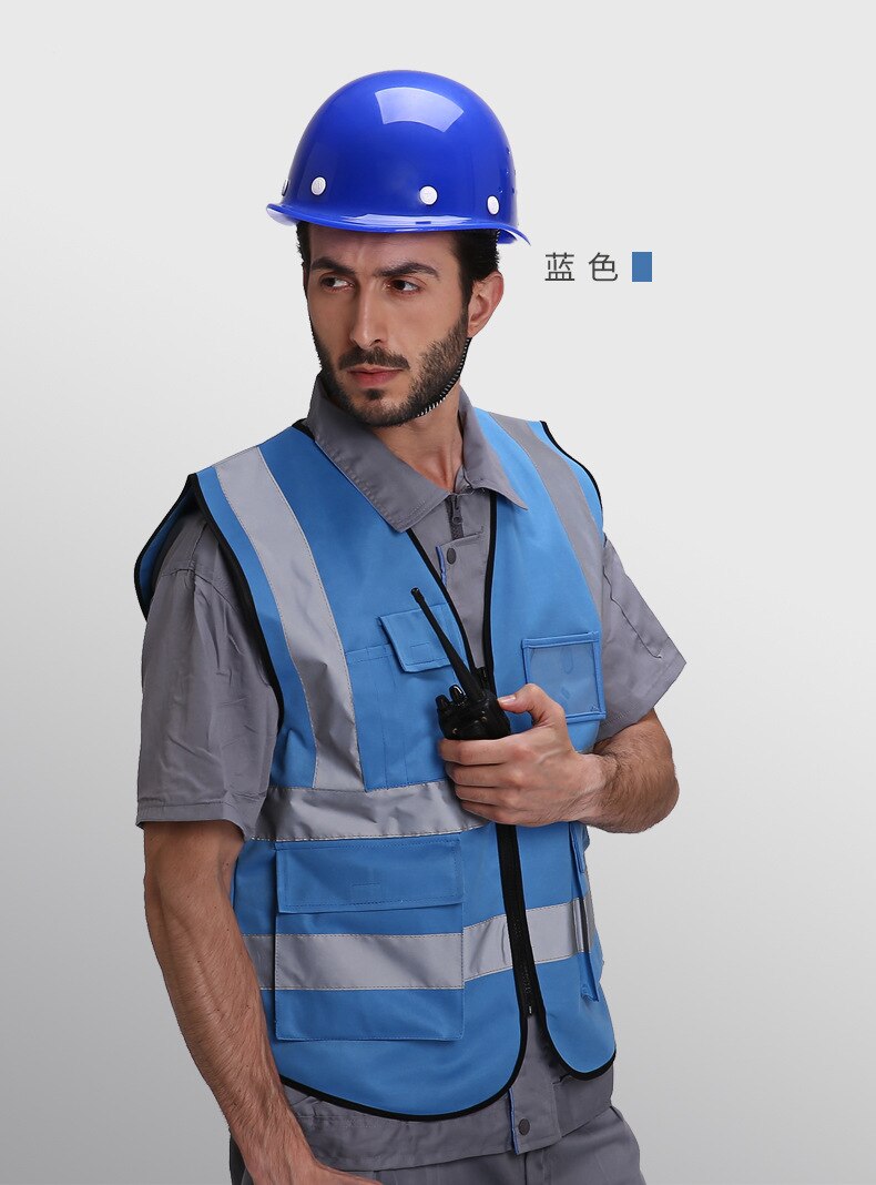 Gilet réfléchissant haute visibilité de | Vêtements de travail pour moto, cyclisme, sport d'extérieur, vêtements de sécurité réfléchissants: Bleu / L