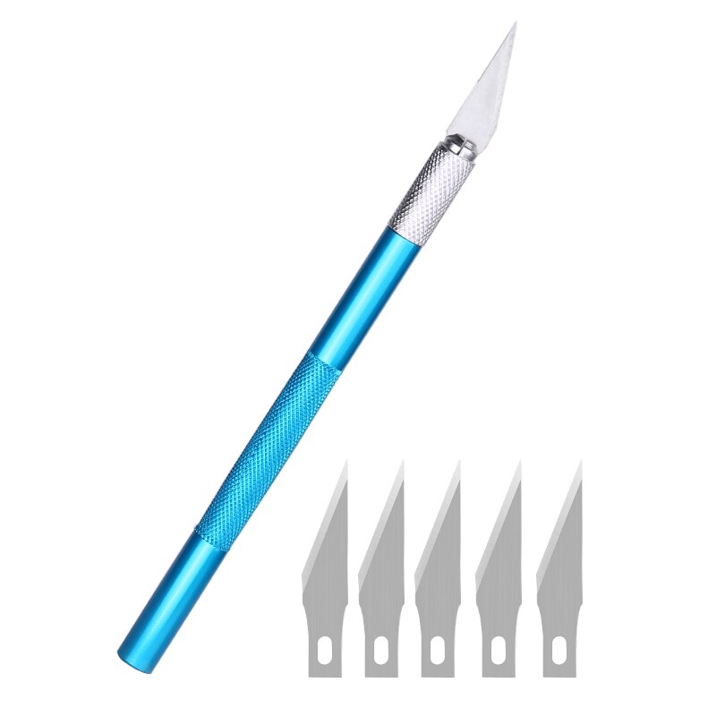 1PC Multi-color Metal Handle Non-Slip Carving Knife With 3Pcs Blade Leather Engraving Knife Set For DIY Repair Hand Tools: Type3