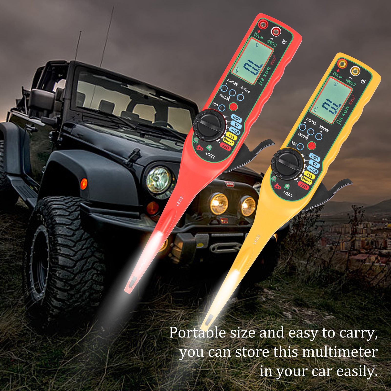 Handheld Intelligent Multimeter Digital Car Auto Circuit Tester Auto Repairs Multimeter Automatic Ranges 24V LED Dual Test