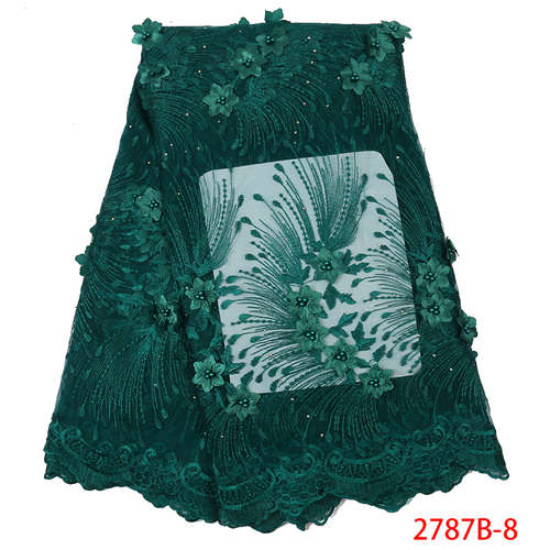Tissu africain en dentelle, Tulle de , broderie française,