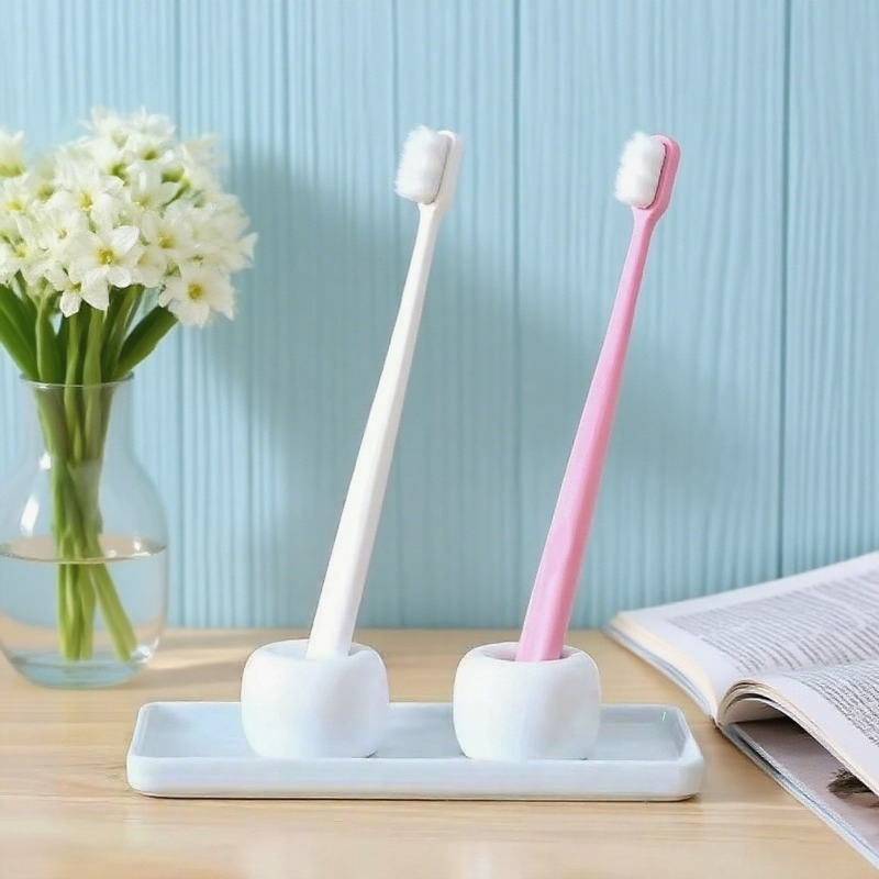 1/5 pièces brosse à dents avec boîte Ultra-fin doux Dense brosse à dents nettoyage en profondeur brosse à poils outils de nettoyage des dents buccales