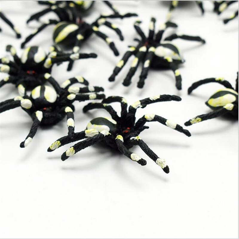 10pcs/Lot Spider Toy Party House Prop Decor Spider Trick Toy Party Super realistic spider Halloween decoration dress up