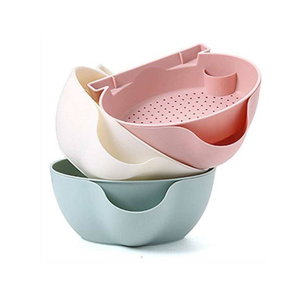 Double fruit tray drain basket PP Double-layer Home use Lazy candy tray box Kitchen Living room Nibbling