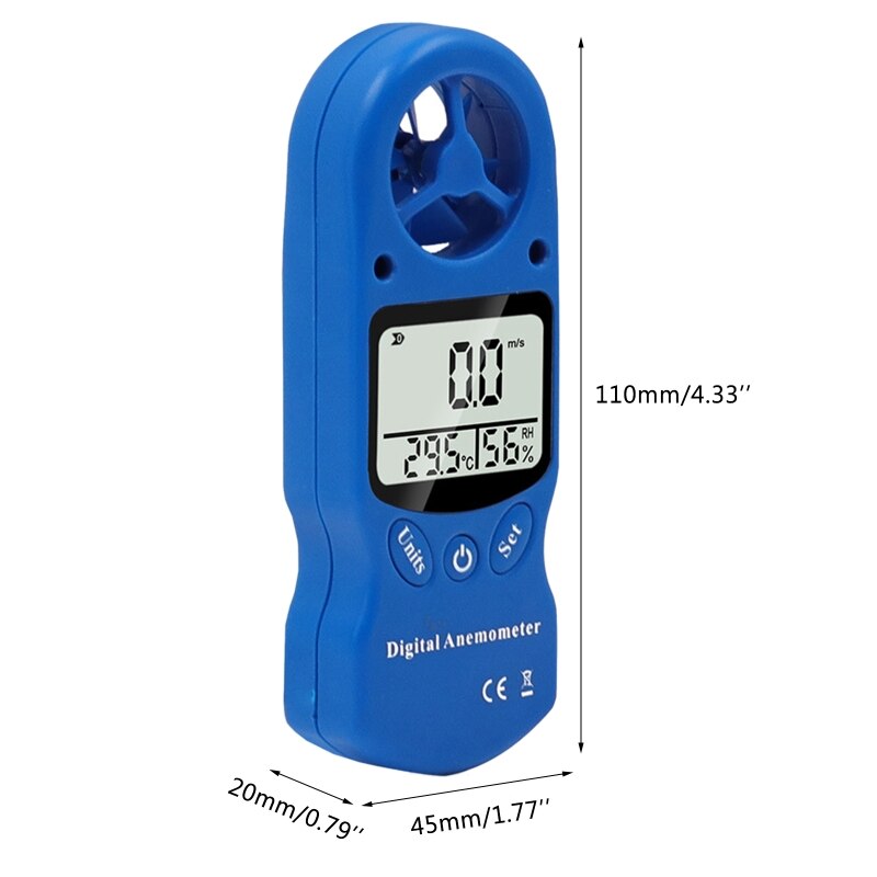 Handheld Lcd-scherm Digitale Anemometer Wind Meter Hygrometer Thermometer Air Flow Velocity Gauge Temperatuur Test