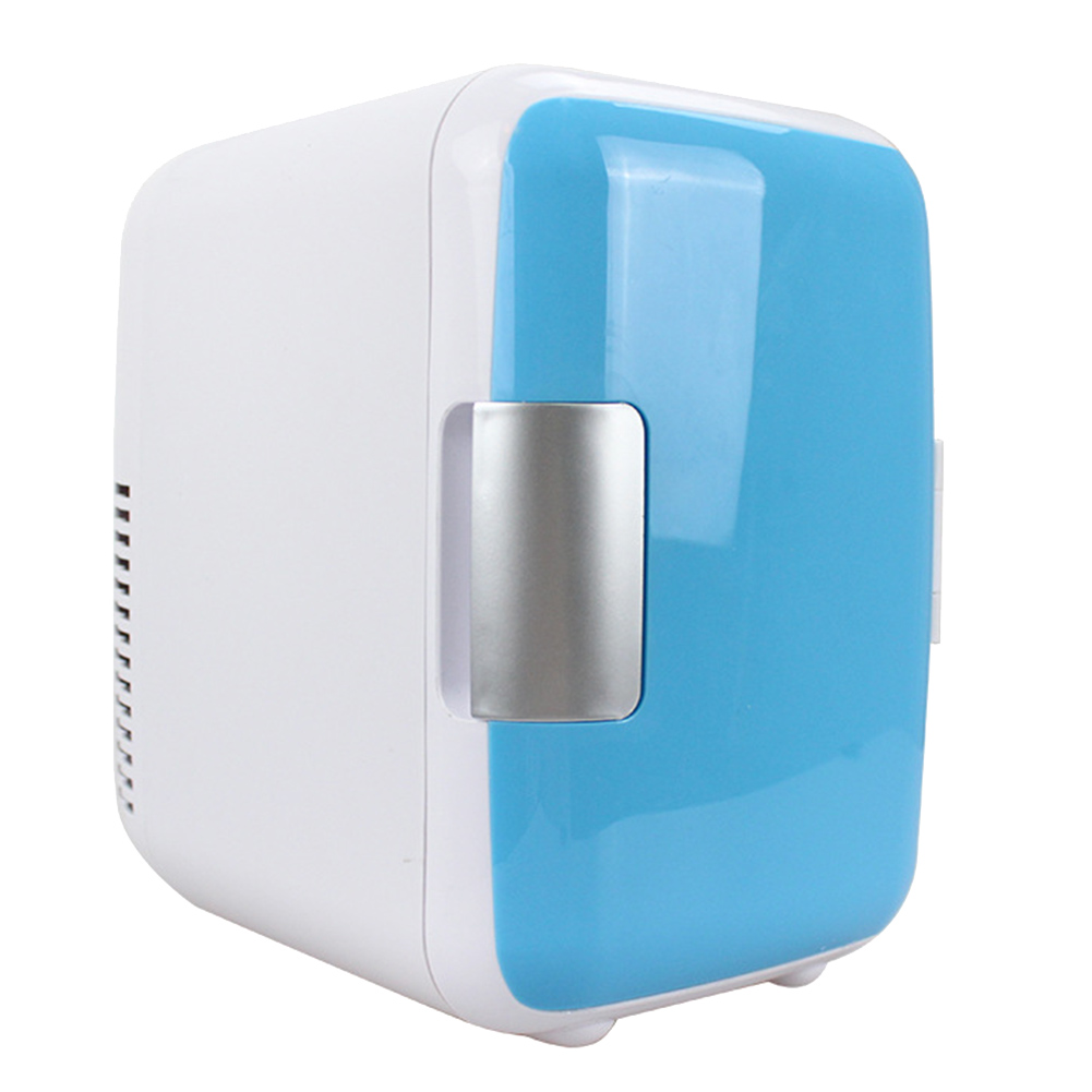 Newest Mini 4L Fridge Makeup Refrigerators Dual-Use for Home Room Car Small refrigerator: Blue