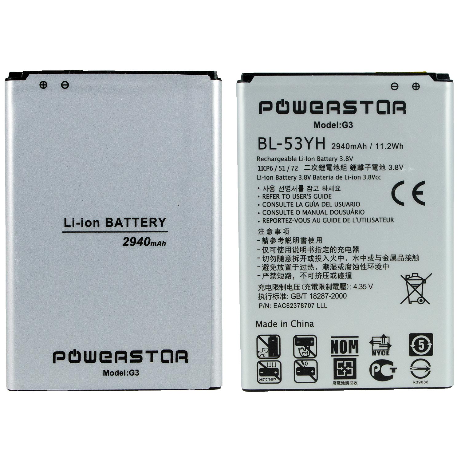 Lg G3 Batterij Batterij BL-53YH 2940Mah Powerstar