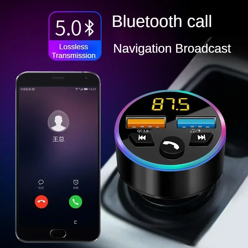 Trasmettitore FM Modulatore Lettore Mp3 per auto Musica senza fili Bluetooth 5.0 Caricatore rapido USB auto Aux Radio kit vivavoce per auto